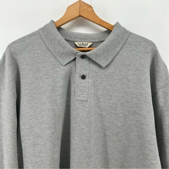 L.L. Bean Other - L.L.Bean Double L Polo Shirt Men 2XL Gray Long Sleeve Traditional Fit Knit